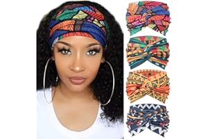 DRESHOW 4 Pezzi Fasce per Capelli Donna Elastica Turbante Fascia Capelli Cerchietti Annodato Fasce Accessori Capelli