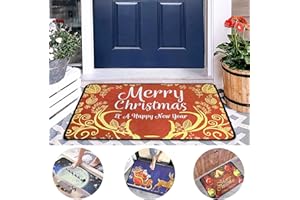 HUAHUANGHUI Alfombras Navideñas,60*40 cm Anti Slip Baño Alfombras,Felpudos Lavables,Alfombras de Decoración de Navidad ,Baño Absorbente Alfombrilla,Felpudo de Entrada de Navidad (inglés)