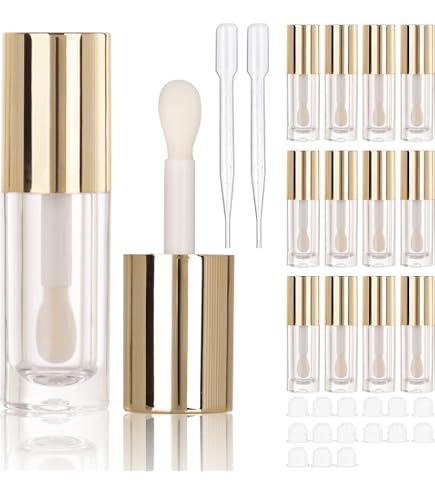 COSIDEA Leere Lipgloss-Tuben 15 Ml – Mit Zauberstab, 50 Stück, Für DIY-Kosmetik