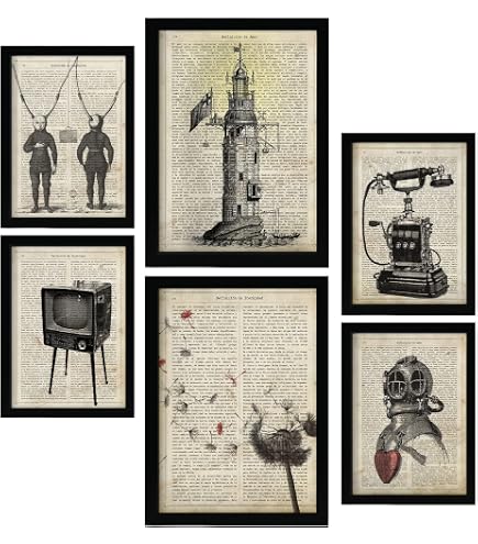 Nacnic Set di 6 poster di brevetti Barca. Poster con illustrazioni di