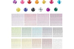 YINGJEE 2310 PZ Brillantini Adesivi di Gemme Brillantini Make Up, Accessori per Festival e Decorazioni per Unghie,Brillantini Adesivi per Viso e Nail Art,Glitter Viso e Strass Colorati (14 Fogli)