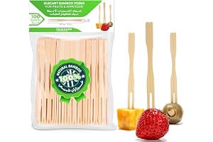 PESCADOR 100pcs Bamboo Forks 3.4 Inch,Mini Food Picks for Party, Banquet, Buffet, Catering, and Daily Life. Two Prongs - Blunt End Toothpicks for Appetizers (Short Fork, 100 Count)