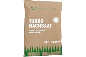 GardenGloss Snabbgroende Gräsfrön Sommar 2,5 kg - Made in Germany - Räcker till 125m2 - Turbo-gräsfrö för Över- och Nysådd