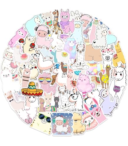 100 Adesivi Alpaca Divertenti - Stickers In Vinile Per Bottiglie, Laptop E Skateboard