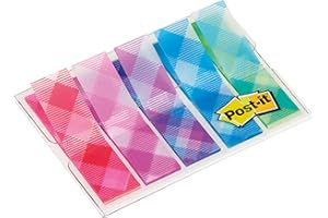 Post-it Lot de 100 Marque-pages 11,9 x 43,2 mm Vichy