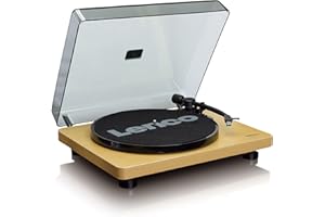 Lenco L-30 Wood Tourne-Disque entraîné par Courroie Platine - Platines (Tourne-Disque entraîné par Courroie, 33,45 TR/Min, 30 cm) Noir