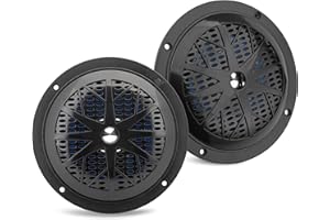 Pyle Enceintes Marines Doubles 13,34 cm, Haut-Parleur Extérieur 2 Voies Étanche, 100 Watts, Cône Polypropylène et Entourage Tissu, Design Résistant aux Intempéries, Paire - Noir