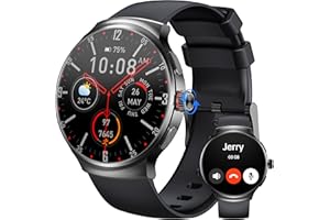 OUKITEL Smartwatch Uomo Donna, 1.43" AMOLED Orologio Intelligente Watches con Effettua Risposta Chiamate Bluetooth,100+ Sportive Fitness Bussola Contapassi Sonno Monitor IP68 Impermeabile,Android iOS