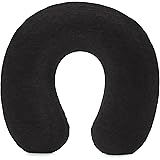 Amazon Basics - Cuscino per il collo, in memory foam, 1 unità, Semicircolare, Nero