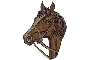 ELLU Écusson de bride de rênes de cheval insigne brodé fer à coudre sur poney équitation équestre