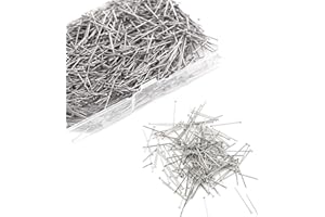 BDBF 1000 Pieces Stainless Steel Sewing Pins Not Easy Bend Dressmaking Pins,Head Pins Fine Satin Pin Dressmaker Pins,Fine Straight Satin Needle Head Pins for Sewing Dressmaker Jewelry Craft Projects