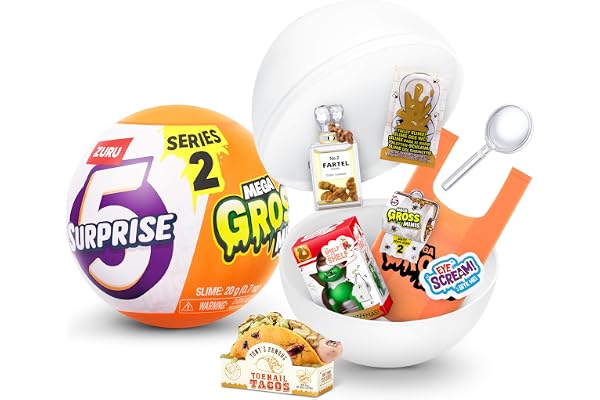 5 Surprise Mega Gross Minis série 2 de ZURU, Capsules Surprises de Mini-Objets de Collection de Parodies dégoutantes, (1 Capsule)