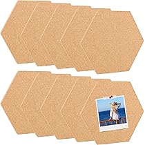 10 Tavole Di Sughero Esagonali Con Spilli - Lavagna Appunti Fai Da Te, Decorazione Parete - Foto 8