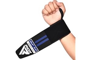 RDX WR11 Gym Wrist Wraps – Heavy-Duty Cotton, Extra-Wide Design, Adjustable Quick-EZ Closure, 25% Stretchability, One Size, Approved by USPA & IPL, Multiple Colors