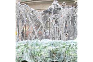 STVST Halloween Deko, Realistisch Halloween Spinnennetze 70 Realistisch Spinnen,Halloween Spinnennetz, Perfekt für Innen/Außen, Garten, Spukhaus & Partyzubehör, Halloween Dekoration