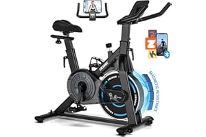 CHAOKE Exercise Bike Gym Workout, PLUS Magnetic Spin Bike with APP, Ultra-Quiet Indoor Exercise Bikes for Home Use, Professional Cycling Seat and Super Stable Design, LCD Display, Strength Training