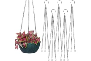 Shuul 5 Pcs Hanging Basket Chains 3 Point 16" Black Heavy Duty Metal Replacement Chain Flower Pot Chains for Hanging Basket Bird Feeder Flower pots and Ornaments