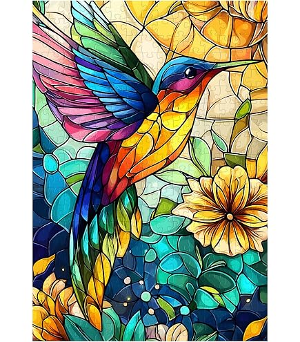 Puzzle In Legno 300 Pezzi Per Adulti – Arcobaleno Di Vetro Colorato, Forma Irregolare, Con Scatola Di Legno, Regalo Creativo Unico - 3