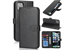 Zouzt Hülle für iPhone 11 Pro Max 6,5-Zoll, Stoßfestes PU Leder Handyhülle Lederhülle Klapphülle mit Kartenhalter und Standfunktion Flip Leather Wallet Phone Cover (Schwarz)
