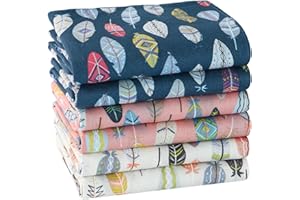 HOULIFE Fazzoletti in puro cotone 60S, da donna, con stampa colorata, per ragazze, bambini, studenti, uso quotidiano, 34 x 34 cm, misto, 34x34cm/13x13”