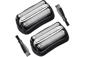 URHRHU 2 Pièces Tête de Rechange pour Rasoir Électrique Braun Series 3 Grille et Tete de Rasage Rasoir Braun Serie 3 32B Lames de Rechange avec Brosse Compatible avec Braun S3 3040S 3000S 3050CC