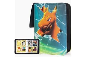 MUYANS Sammelalbum für Pokemon, 60 Seiten Album für Sammelkarten, Wasserdicht PU Leder, 480 Karten Kapazität Heft für Karten, Geschenk für Kinder Geburtstag, Weihnachten