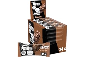 Barritas de Proteínas, Corny Protein,Crunch & Cream Chocolate,13,5 gr de Proteínas, 0% Azúcares Añadidos, Ayudan al Desarrollo y Recuperación de la Masa Muscular-Pack 24 Taste the Power