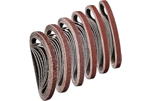 Sruhrak Bandas de Lija 10 x 330 mm - 8 de Cada Uno de Granos 40/60/80/120/180/240 Lijado Correas Para Lijar y Pulir Con Lijadora de Banda Portátil (48 UNIDADES)