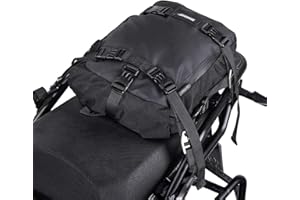 Rhinowalk Motor Pannier Bag 10/20/30L Multifunctional Waterproof Rear Rack Trunk Motorcycle Seat Bag, Black 10L