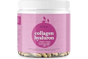 Divique collagene e acido ialuronico - 270 capsule con complesso di collagene marino e bovino di tipo 1, 2, 3, 5, 10 - integratore con collagene, ialurone, vitamina C, biotina, selenio, zinco