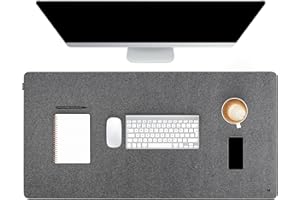 FORMGUT Tappetino per Scrivania in Feltro (80x40 cm - Grigio Medio) - Supporto per Laptop, Tappetino per Ufficio - Mousepad XXL, Sottomano per Scrivania, Tappetino Protettivo per Tavolo