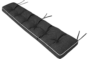 PILLOWPRIM Etna Coussin Exterieur, Coussins pour bancs de Jardin, Coussin 120 x 40 cm, Banc de Jardin, Coussin Banc - Noir