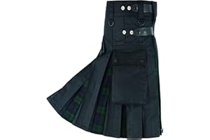 Hamilton Kilts Hybrid Blackwatch Scottish Kilt Traditional Highland Cotton Tartan Dress