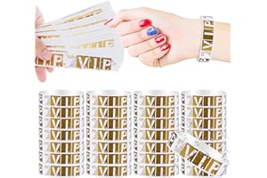 HZYIQ Braccialetti Carta Eventi VIP, 300 Pezzi VIP Braccialetti Discoteca Impermeabili, Monouso Braccialetti Eventi VIP Personalizzati per Eventi, Feste, Concerti, Club, Party (Oro)