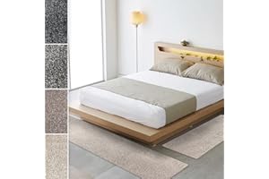 ‎FLOORDIREKT Bettumrandung Lyon - Velours Bettvorleger Teppichläufer - 3-teiliges Läufer-Set in 3 Größen - Melierter Flor (B: 67 cm - L: 1 x 330 cm + 2 x 130 cm, Beige)