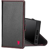 TORRO Case for Samsung Galaxy S23 Ultra 5G- Genuine Leather Wallet Case with Card Slots Kickstand (Black)