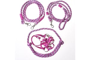 LarDen Hobby Horse Zubehör Set Start - Halfter mit Strick, Halsring, Zügel für Große S Steckenpferd - Rosa, Stockpferd StarterSet, Hobby Horsing Pferd, Spielzeug Kinder, Spielpferd Führstrick