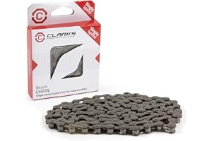 CLARKS CYCLE SYSTEMS Clarks C410 Bmx/Freestyle/Fixie/Track Single Speed Chain 1/2-inch x 1/8-inch x 112 Links, Spring Clip Inc, Silver