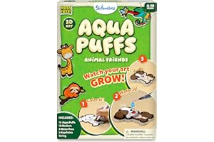 Skillmatics 3D Art Kit - Aqua Puffs Animals, Stocking Stuffers, Paint by Number Craft for Kids, DIY Color & Inflate Activity, Travel & Chirstmas Gift for Girls & Boys Ages 4, 5, 6, 7, 8, 9, 10
