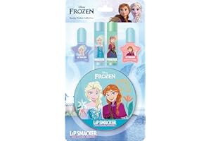 ‎LIP SMACKER Lip Smacker Frozen Beauty Pocket Collection, 4-Piece Set for Children, Includes Lip Balm and Nail Polish, Anna and Elsa Make-Up Box, for Unlimited Make-Up Fun, Frozen Gifts