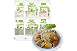 ‎ELF-FAMILY Elf-Family 5+1er Diät-Box Thai Jasminreis Konjak Reis - Fertiggerichte für Mikrowelle in 1 Min - Proteinreich/Kalorienarme/Vegan- Büromittagessen - Gebratener Reis/Brauner/Reisbeerreis/Klebriger Reis