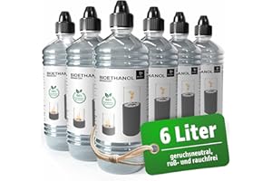 ‎MONSTER24 Monster24 6 x 1L flüssiges hochwertiges Bioethanol für Ethanol Kamin Tischkamin Tischfeuer Standkamin Terassenkamin Dekokamin Dekofeuer Bio Ethanol Indoor Outdoor - geprüfte Qualität EU-Herstellung
