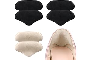 FOATCOX 3 pary wkładek na pięty, wkładki ochronne do butów za duże, obcasy z wkładami frotte (4 czarne i 2 odcienie, 6 sztuk (4 czarne, 2 kolory cielisty))