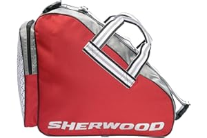Sherwood - Skatebag Code Series I Bolsa para Patines de Hielo con Asas I Bolsa de Hockey sobre Hielo con Cremallera y prácticos Compartimentos I Incluye Correa Ajustable I Rojo Plata