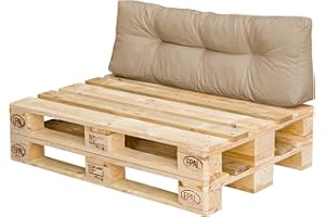 Royal Schneider Rückenkissen Palettenkissen Palettensofa Palettenpolster - 1x Rückenkissen (120x40cm), Farbe - Cappuccino