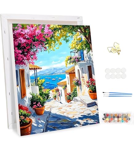 Peinture Par Numéros Paysage De Rue Sur Toile Acrylique - Cdc05 - TOILE Peinture Par Numéros Paysage De Rue Sur Toile Acrylique - Cdc05 - TOILE