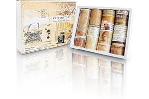 Zelzen 20 Rotoli di Nastro Adesivo Washi, Nastro Decorativo D'epoca con Timbro Letterario, Materiali per Scrapbooking, Adesivi Decorativi per Decorazioni per Feste-Un Viaggio Intorno al Mondo