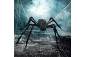 AHYDFSR Ragno di Halloween, Ragno Gigante da 250 cm, 60g Halloween Ragnatele Decorativecon 10 Ragno Piccolo, Ragno Peloso, per Halloween, Carnevale o Festa a Tema, Decorazione inquietante per Feste