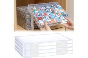 SUQ Caja de almacenamiento de archivos, 4 unidades, tamaño A4, portátil, con tapa, para oficina, herramientas esenciales, suministros de artesanía