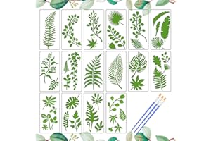 DNWFZ 16 Pcs Plantillas de Hojas Tropicales Stencil Plantillas de Dibujo Plantillas para Pintar Reutilizable Hoja Manualidades Painting Stencils para DIY Plantillas para Manualidades y Decoración